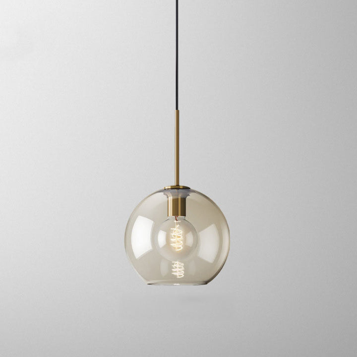 Moderne nordische 1-flammige Pendelleuchte aus Eisen und Glas in runder, geometrischer Jar-Form für Wohnzimmer &amp; Schlafzimmer 