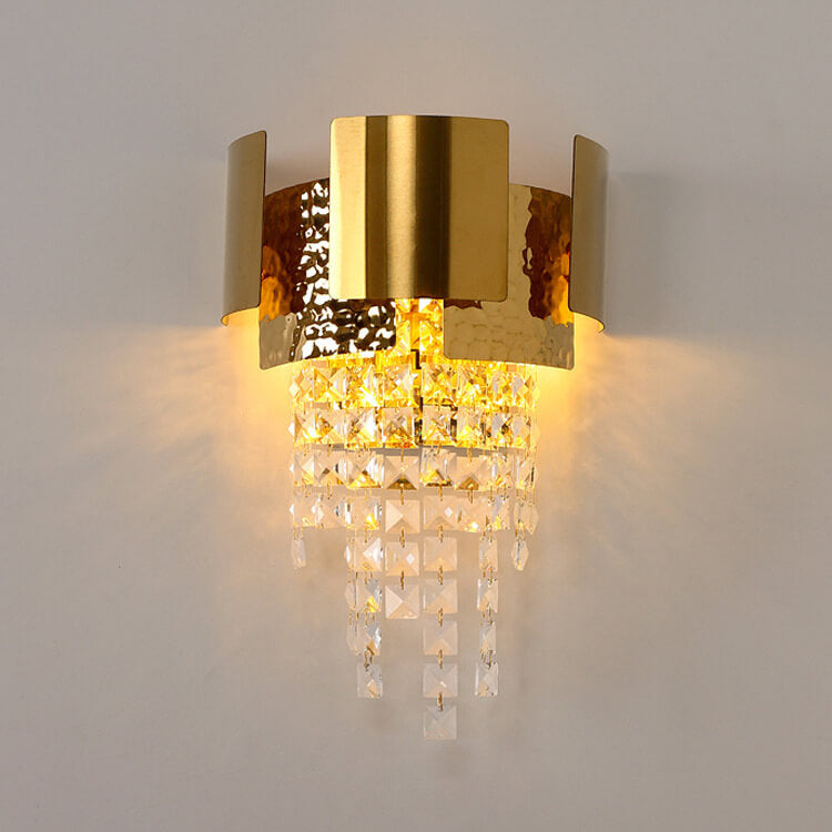 Lámpara de Aplique de Pared de Lujo Moderno con Borlas de Cristal y Oro de 2/3 Luces 