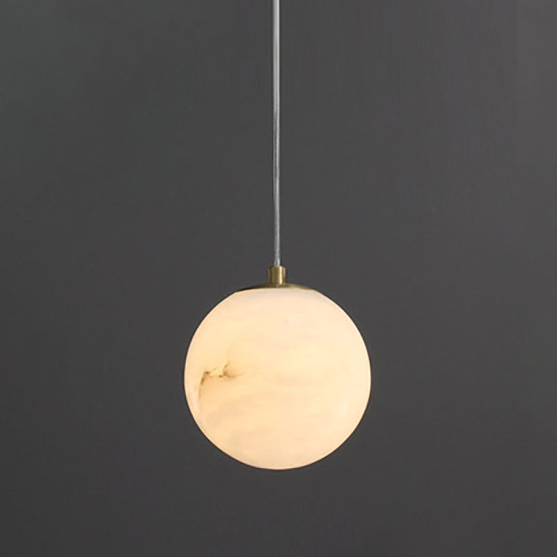 Moderne Luxus geometrische Würfel Marmor Schatten Messing 1-Licht Pendelleuchte für Wohnzimmer 