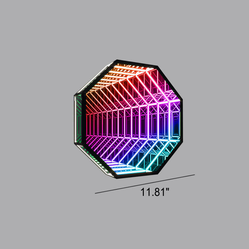 Lampe murale décorative créative à LED hexagonale/octogonale RVB 