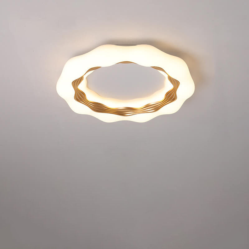 Modern Minimalist Color Wave Round LED Flush Mount Ceiling Light