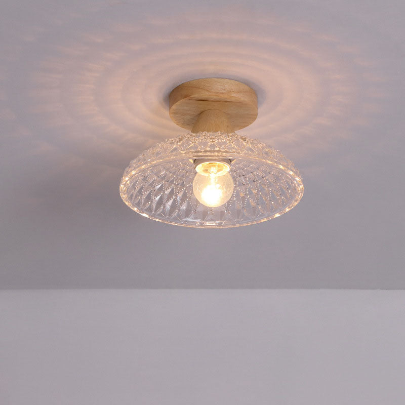 Luz de montaje semi-empotrado de 1 luz de vidrio minimalista japonés 