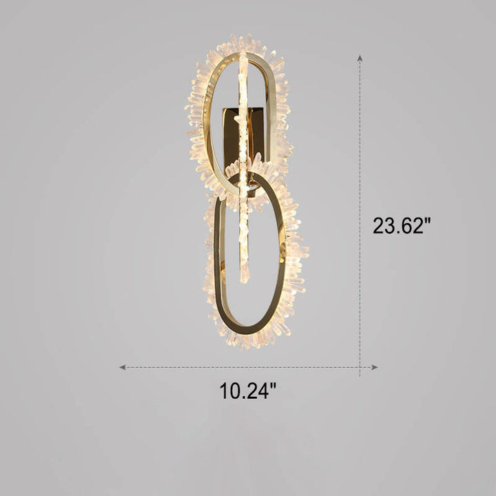 Applique Murale LED en Cercle de Cristal en Acier Inoxydable de Luxe Moderne 