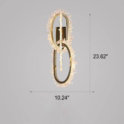 Modern Light Luxury Stainless Steel Crystal Circle LED Wall Sconce Lamp