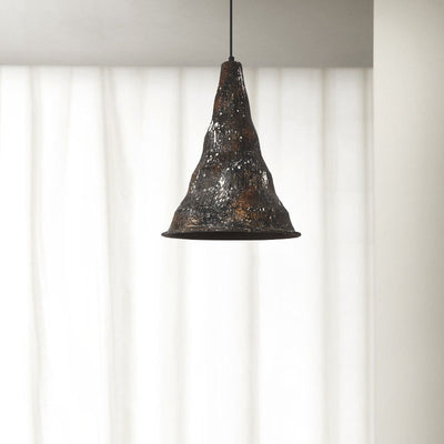 Vintage Industrial Iron Rust Cone Shape 1-Light Pendant Light