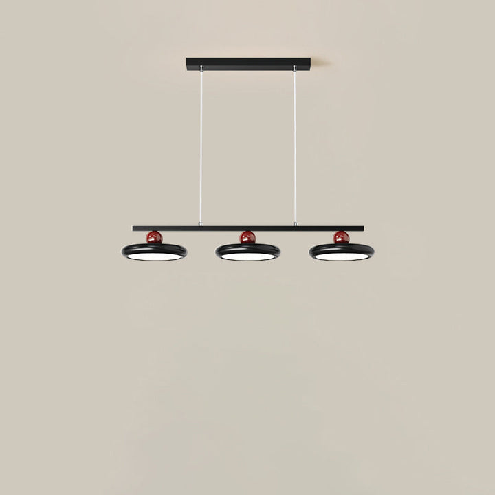 Zeitgenössische Nordic Creme Fliegende Untertasse Glas Schatten LED Insel Licht Kronleuchter Für Wohnzimmer 