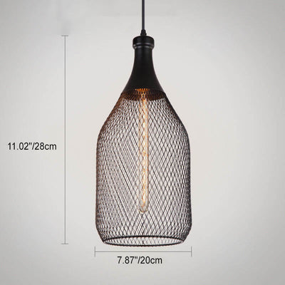 Industrial Creative Cylindrical Iron Mesh 1-Light Pendant Light