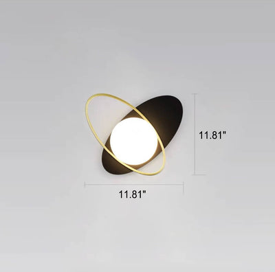 Nordische minimalistische Ring-Glaskugel-Wandleuchte mit 1 Licht 