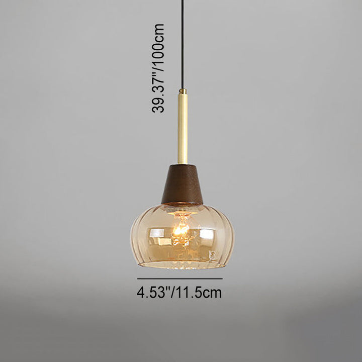 Zeitgenössischer Retro-Holzrahmen-Glasbecher-Schirm 1/3-Licht-Insel-Licht-Kronleuchter für Wohnzimmer 