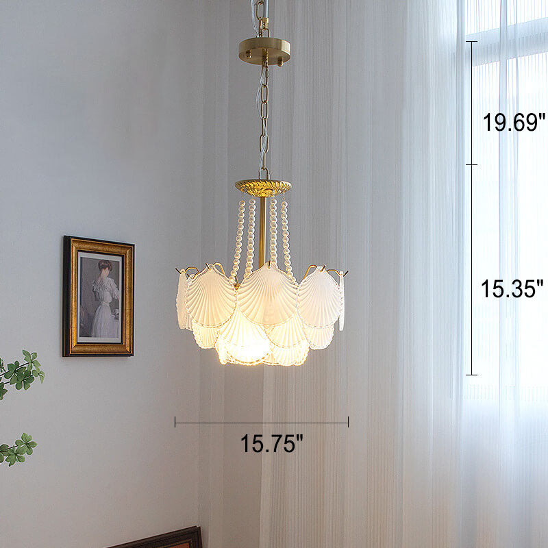 French Light Luxury Petal 3/6/9-Light Glass Island Light Chandelier