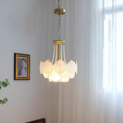 French Light Luxury Petal 3/6/9-Light Glass Island Light Chandelier