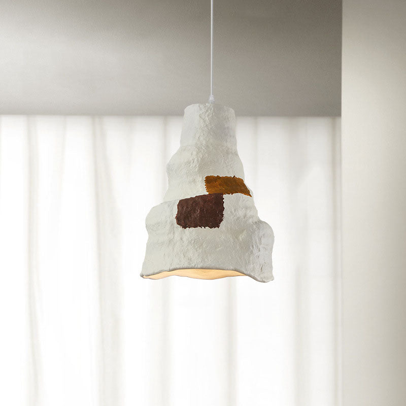 Lampe suspendue japonaise à 1 lumière Wabi-sabi blanc pur 