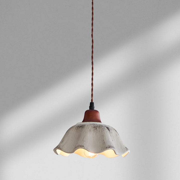 Modern Vintage Ceramic Solid Wood 1-Light Pendant Light