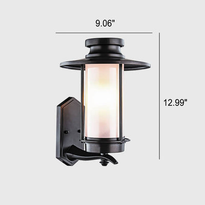 Modern Outdoor Waterproof Geometric Column 1-Light Patio Wall Sconce Lamp