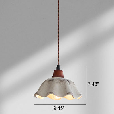 Modern Vintage Ceramic Solid Wood 1-Light Pendant Light