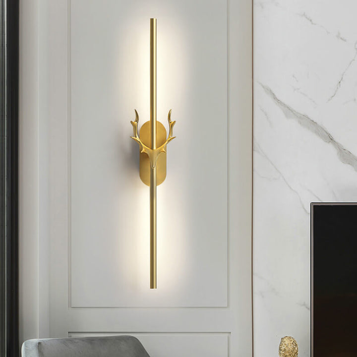 Modern Luxury Aluminum Long Strip Antler Shape LED Wall Light For Living Room