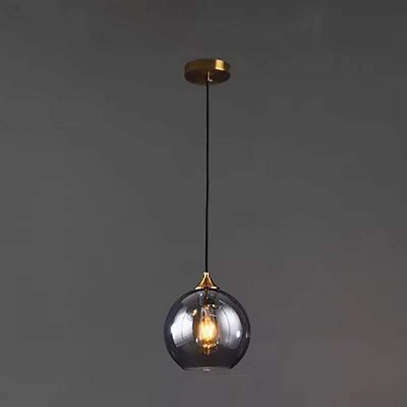Lámpara colgante de 1 luz con pantalla esférica de vidrio de simplicidad moderna para dormitorio 