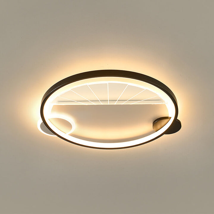 Moderne minimalistische geometrische Formen Schwarz Weiß Eisen LED Deckenleuchte 