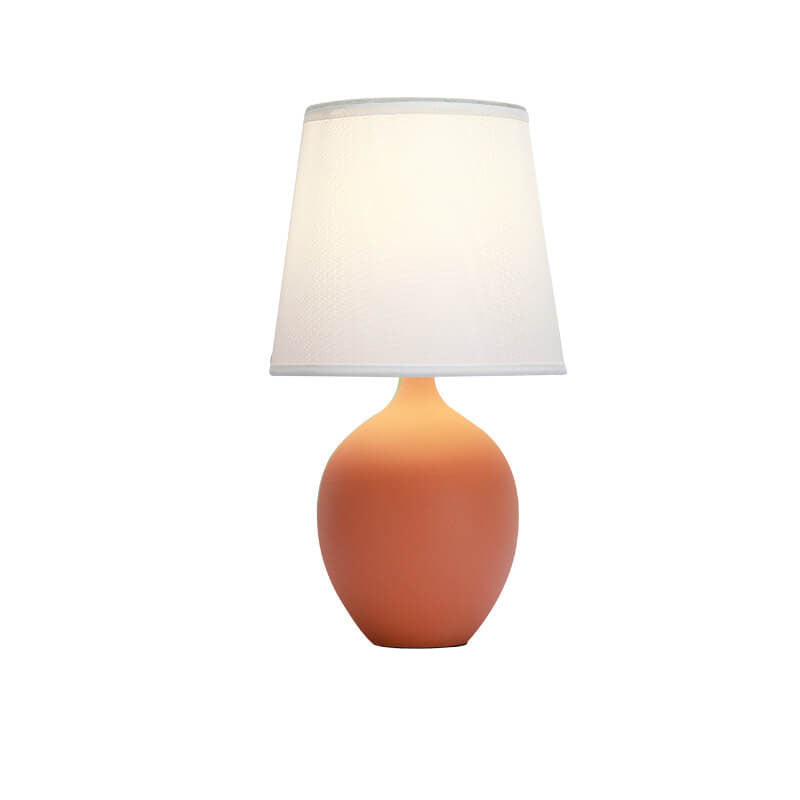 Nordic Fabric Shade Color Ceramic Base 1-Light Table Lamp