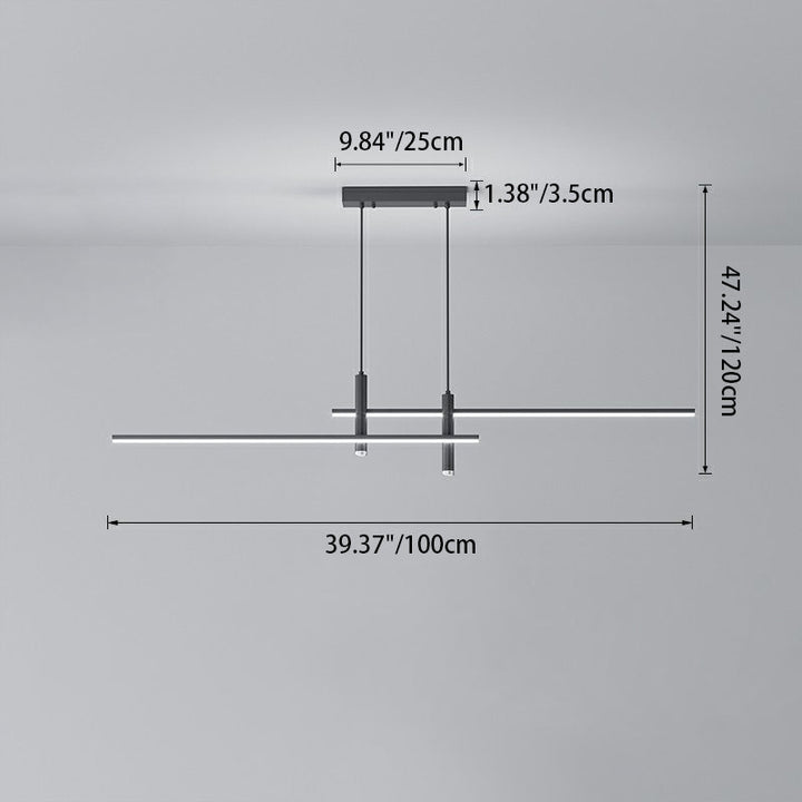 Modern Minimalist Geometric Line Combination LED Island Light Chandelier For Dining Room