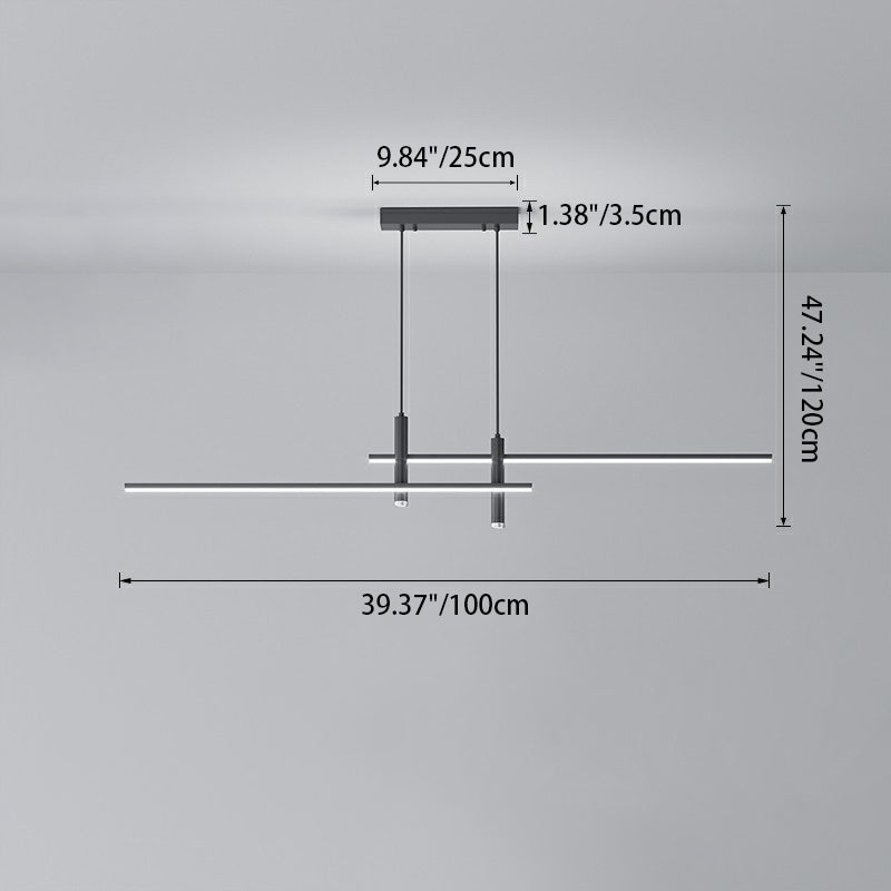Moderne minimalistische geometrische Linienkombination LED-Inselleuchter für Esszimmer 
