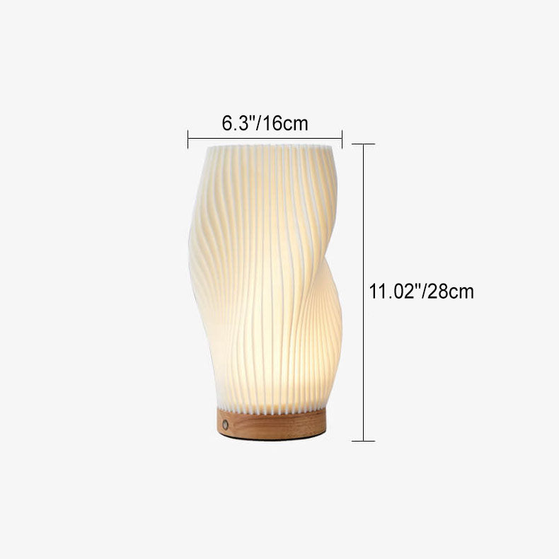 Nordic Creative Geometry 3D Printed Wood Base 1-Light Table Lamp