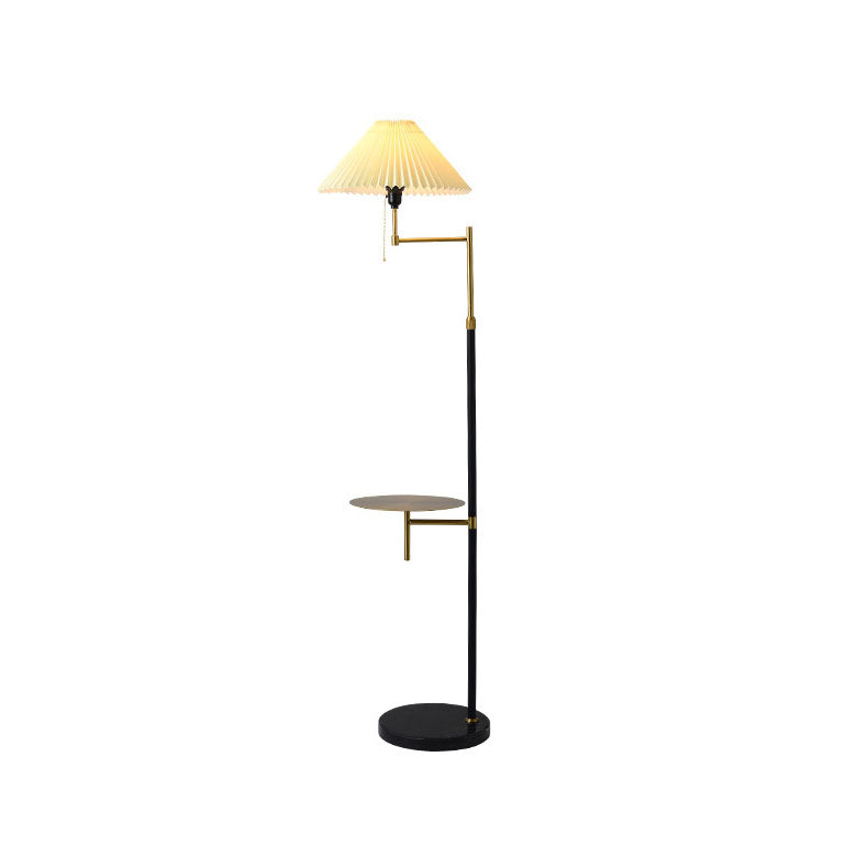 Nordic Light Luxus-Plissee-Stoff-Marmor-Stehlampe mit 1 Licht