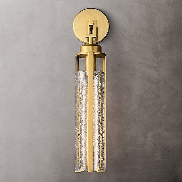 Aplique de pared de metal y vidrio de lujo ligero europeo con 1 luz 