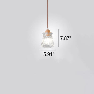 Nordic Log Glass Simple Design 1-Light Pendant Light