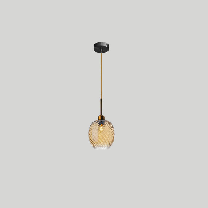 Moderne nordische 1-flammige Pendelleuchte aus Glas und Eisen mit runder geometrischer Struktur für Wohnzimmer &amp; Schlafzimmer 