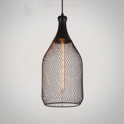 Industrial Creative Cylindrical Iron Mesh 1-Light Pendant Light