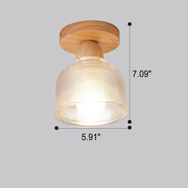 Lustre semi-encastré 1 lumière en verre simple japonais 