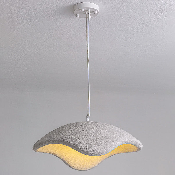 Modern Minimalist Creative Round Shell Cone Cream 1-Light Pendant Light