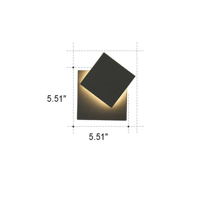 Moderne, minimalistische, wasserdichte, quadratische, flache, geometrische LED-Wandleuchte 