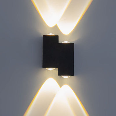 Modern Creative Square Geometric Luminous Outdoor Waterproof LED Wall Sconce Lamp