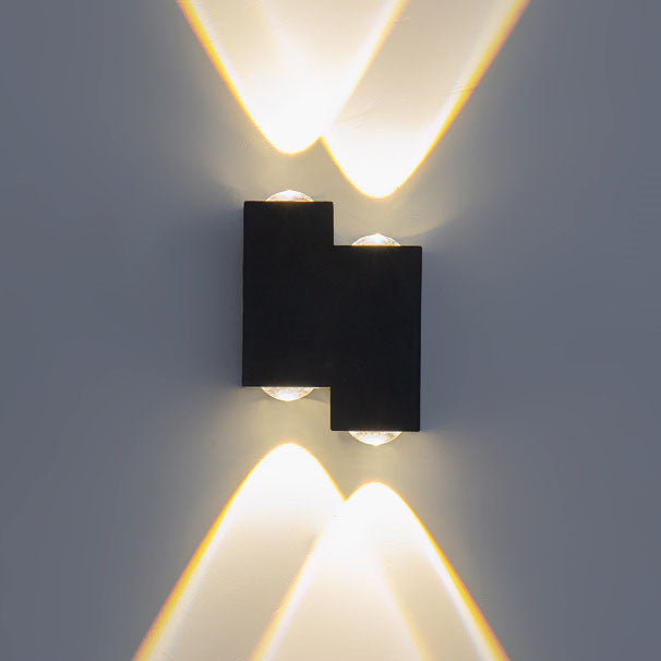 Modern Creative Square Geometric Luminous Outdoor Waterproof LED Wall Sconce Lamp