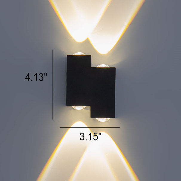 Moderne kreative quadratische geometrische leuchtende wasserdichte LED-Wandleuchte im Freien 