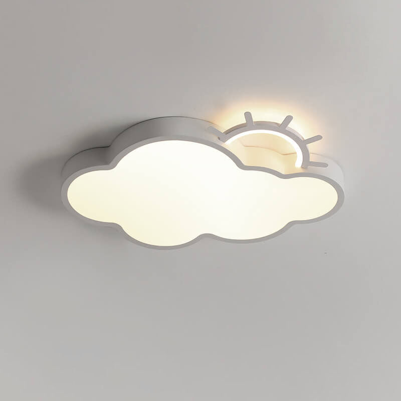 Nordic Minimalist Cloudy Sun LED Kids Flush Mount Ceiling Light