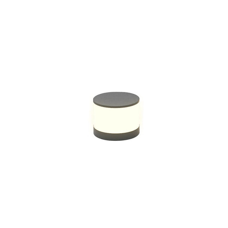 Modern Minimalist Solar Outdoor Round Column Post Head LED Waterproof Landscape Light for Garden