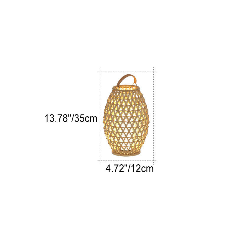 Outdoor Bamboo Weaving Portable Waterproof 1-Light Garden Landscape Light