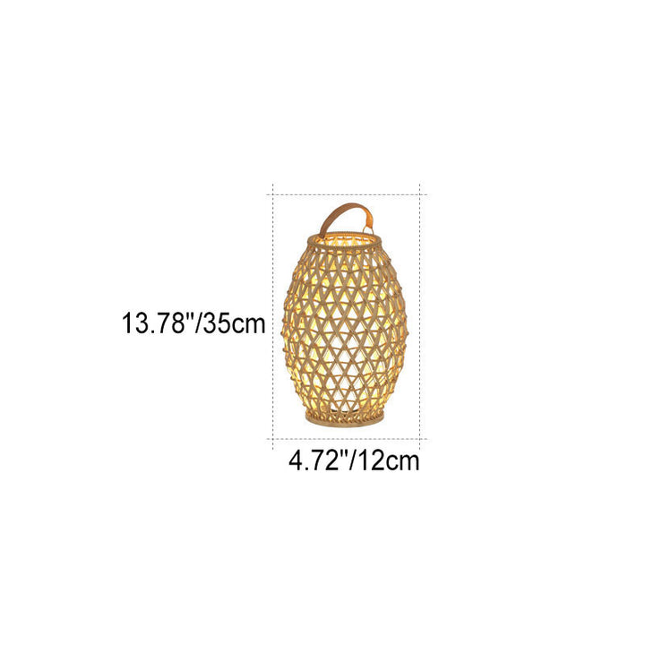 Outdoor Bamboo Weaving Portable Waterproof 1-Light Garden Landscape Light