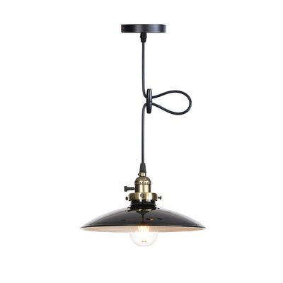 Industrial Iron Multicolor Bowl 1-Light Pendant Light