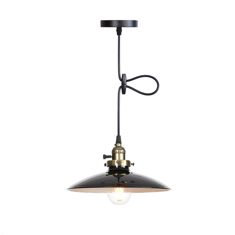 Industrielle Eisen Mehrfarbige Schale 1-Licht Pendelleuchte 