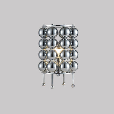 Retro kreative Metallspiegel-Edelstahlsäule 1-Licht-Tischlampe