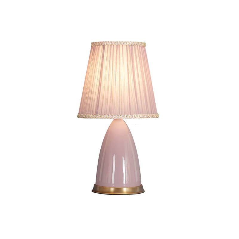 Modern Minimalist Ceramic Cone Shade 1-Light Touch Dimmer Table Lamp