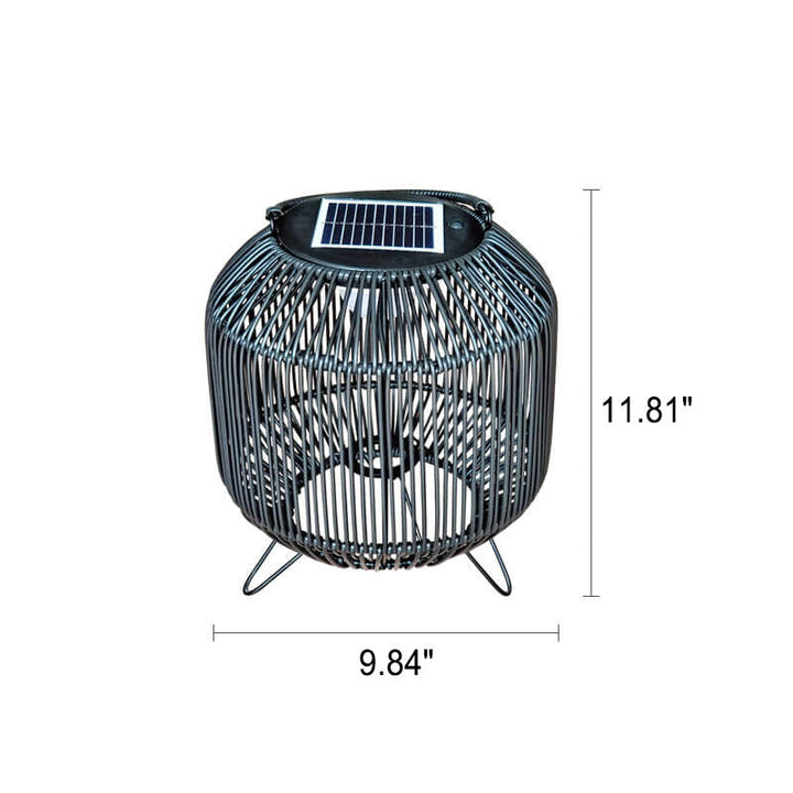 Modern Rattan Weaving Iron Portable Outdoor Waterproof Solar LED Lawn Landscape Light
