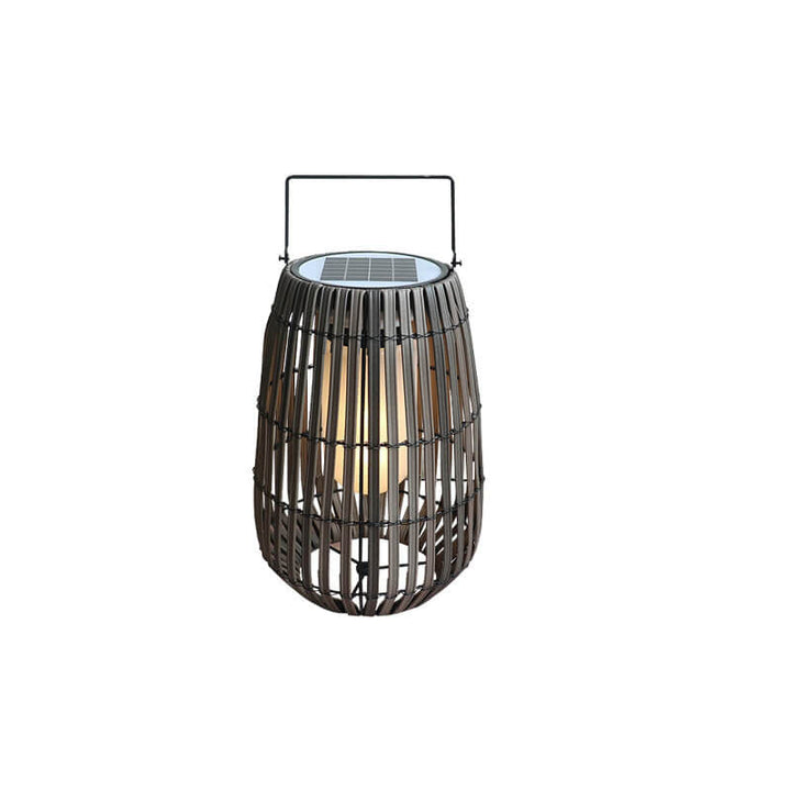 Lumière de paysage de pelouse LED solaire étanche portable en osier rustique moderne 