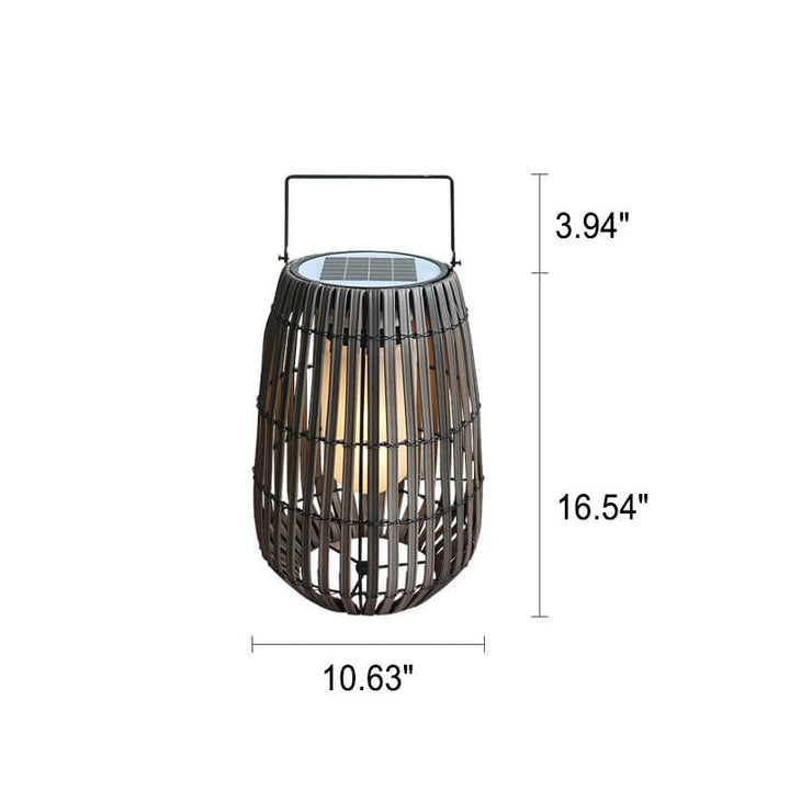 Lumière de paysage de pelouse LED solaire étanche portable en osier rustique moderne 
