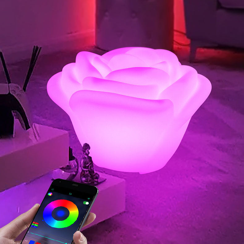 Modern Creative PE Rose Petal LED Remote Control Decorative Floor Lamp