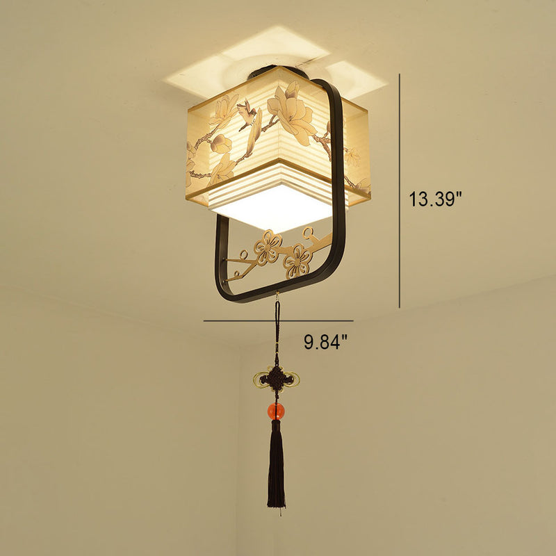 New Chinese Style Flower And Bird 1-Light Pendant Light